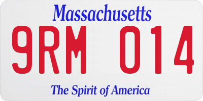 MA license plate 9RM014