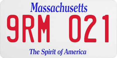 MA license plate 9RM021