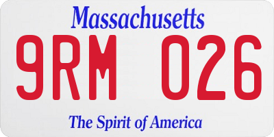MA license plate 9RM026