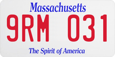 MA license plate 9RM031