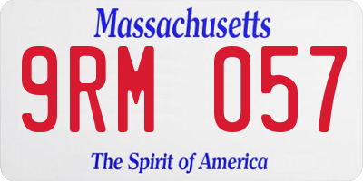 MA license plate 9RM057
