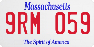 MA license plate 9RM059