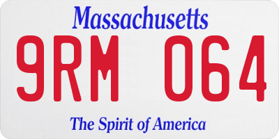 MA license plate 9RM064