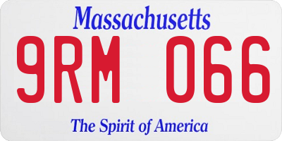 MA license plate 9RM066