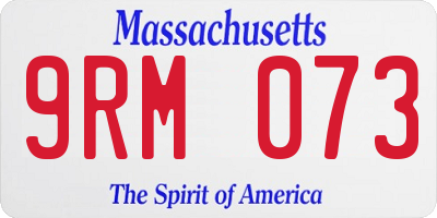 MA license plate 9RM073