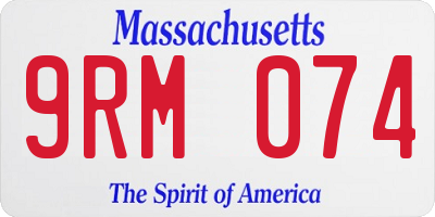 MA license plate 9RM074