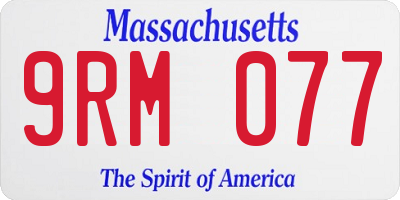MA license plate 9RM077