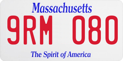 MA license plate 9RM080