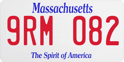 MA license plate 9RM082