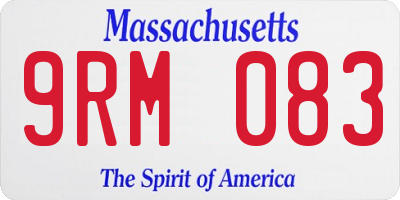 MA license plate 9RM083