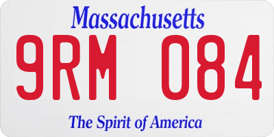 MA license plate 9RM084