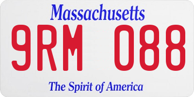 MA license plate 9RM088