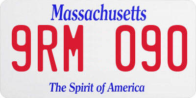MA license plate 9RM090