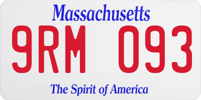 MA license plate 9RM093