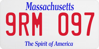 MA license plate 9RM097