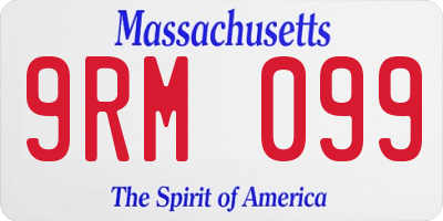 MA license plate 9RM099