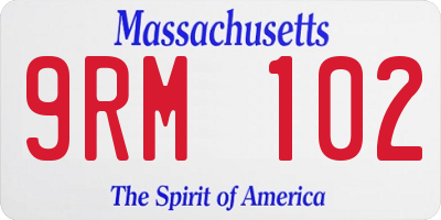 MA license plate 9RM102