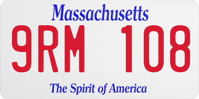 MA license plate 9RM108