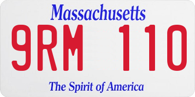 MA license plate 9RM110