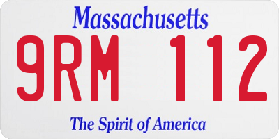 MA license plate 9RM112