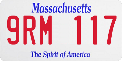 MA license plate 9RM117