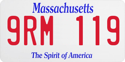 MA license plate 9RM119