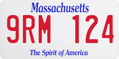 MA license plate 9RM124
