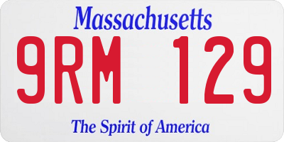 MA license plate 9RM129