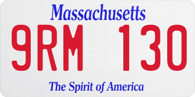 MA license plate 9RM130