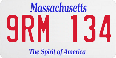MA license plate 9RM134