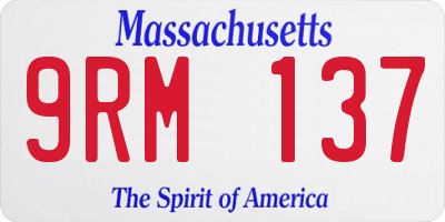 MA license plate 9RM137
