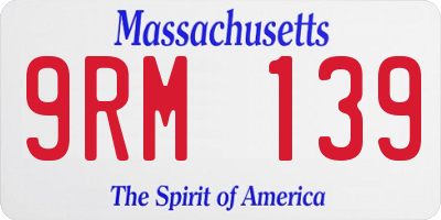 MA license plate 9RM139