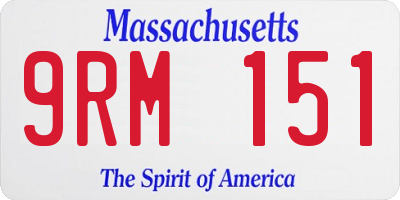 MA license plate 9RM151