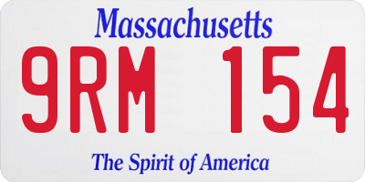 MA license plate 9RM154