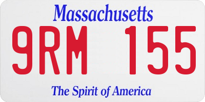 MA license plate 9RM155