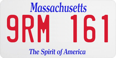 MA license plate 9RM161