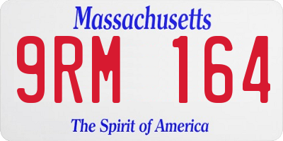 MA license plate 9RM164