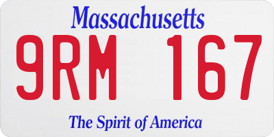 MA license plate 9RM167