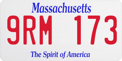MA license plate 9RM173