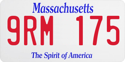 MA license plate 9RM175