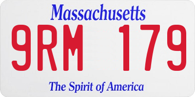 MA license plate 9RM179