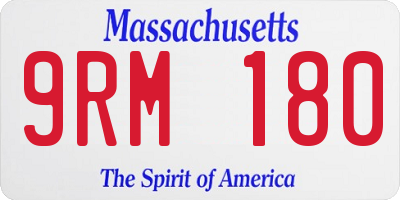 MA license plate 9RM180