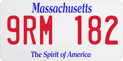 MA license plate 9RM182