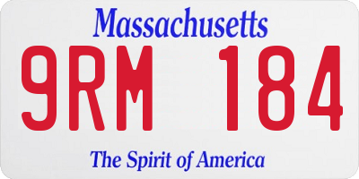 MA license plate 9RM184