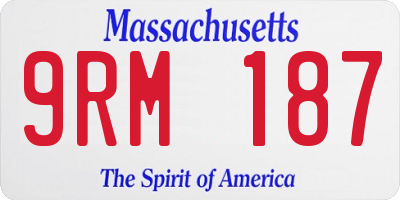 MA license plate 9RM187