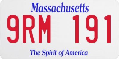 MA license plate 9RM191