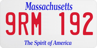 MA license plate 9RM192
