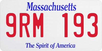 MA license plate 9RM193