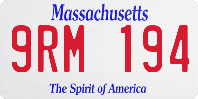 MA license plate 9RM194