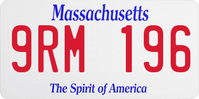MA license plate 9RM196